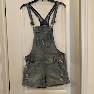 Guess Denim overall shorts